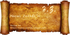 Hazai Zoltán névjegykártya